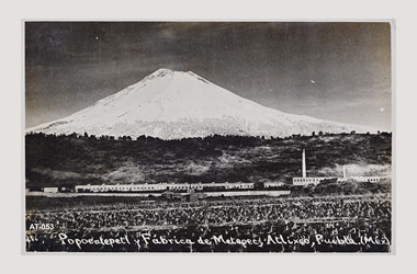 Foto - Postal Atlixco, Puebla,Volcán Popocatepetl,1913 aproximada