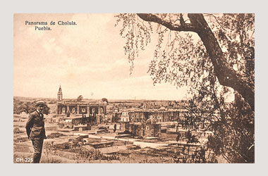 Foto - Postal Cholula, Puebla,Ciudad,1929 aproximada