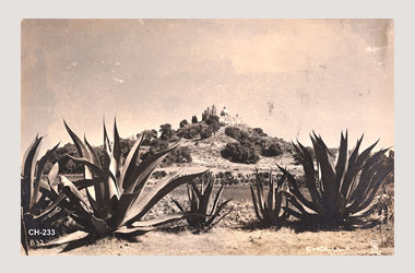Foto - Postal Cholula, Puebla,Pirámide,1949 aproximada