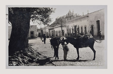 Foto - Postal Cholula, Puebla,Zócalo,1930 aproximada