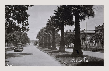 Foto - Postal Puebla, Puebla,Avenida Juárez,1936 aproximada