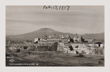 Foto - Postal Puebla, Puebla,Fuerte de Loreto,1937 aproximada