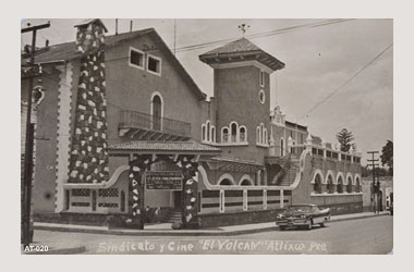 Foto - Postal Atlixco, Puebla,Cine "El Volcán",1950 aproximada