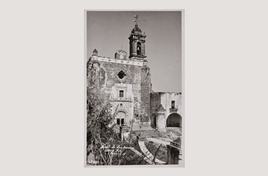 Foto - Postal Atlixco, Puebla,Iglesia de San Francisco,1920 aproximada