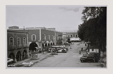 Foto - Postal Atlixco, Puebla,Portal Hidalgo,1930 aproximada