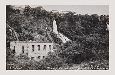 Foto - Postal Metepec, Atlixco, Puebla,Planta eléctrica,1912 aproximada