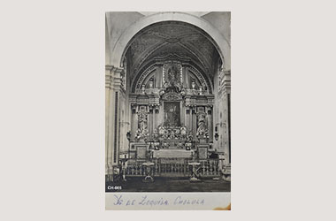 Foto - Postal Cholula, Puebla,Iglesia de Sta. María Tzocuilac. Interior,No identificada