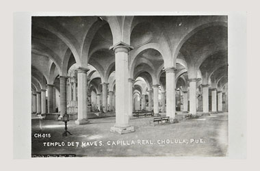 Foto - Postal Cholula, Puebla,Capilla Real. Interior,1911 aproximada