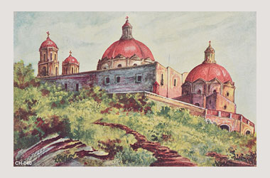 Foto - Postal Cholula, Puebla,Santuario de los Remedios,No identificada