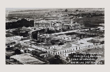 Foto - Postal Cholula, Puebla,La ciudad vista desde la piramide.,1940 aproximada