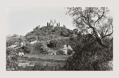 Foto - Postal Cholula, Puebla,Pirámide y Santuario de los Remedios,1935 aproximada