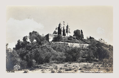 Foto - Postal Cholula, Puebla,Iglesia de los Remedios,1939 aproximada