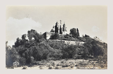 Foto - Postal Cholula, Puebla,Iglesia de los Remedios,1939 aproximada
