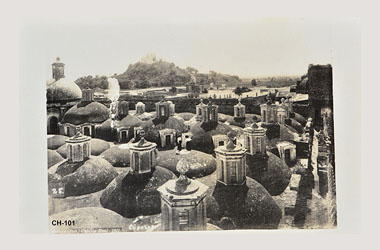 Foto - Postal Cholula, Puebla,Cúpulas de la Capilla Real,1911 aproximada