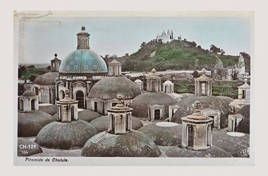 Foto - Postal Cholula, Puebla,Cúpulas de la Capilla Real,No identificada