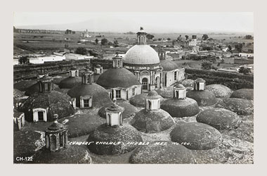 Foto - Postal Cholula, Puebla,Cúpulas de la Capilla Real,No identificada