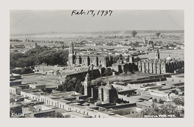 Foto - Postal Cholula, Puebla,Ex - Convento Franciscano de San Gabriel,1937 aproximada