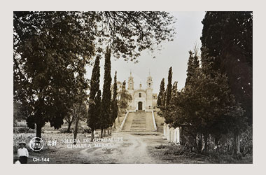 Foto - Postal Cholula, Puebla,Iglesia de Guadalupe,1940 aproximada