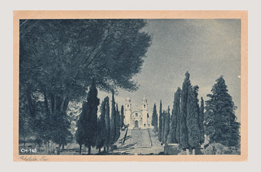 Foto - Postal Cholula, Puebla,Iglesia de Guadalupe,1925 aproximada