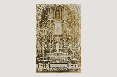 Foto - Postal San Francisco Acatepec, Cholula, Puebla,Iglesia de San Francisco Acatepec.  Interior,No identificada