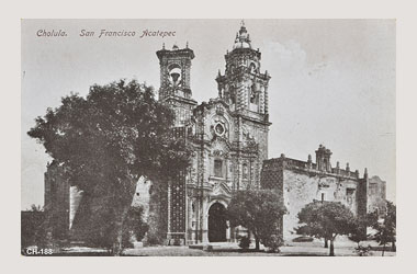 Foto - Postal San Francisco Acatepec, Cholula, Puebla,Iglesia de San Francisco Acatepec.,No identificada