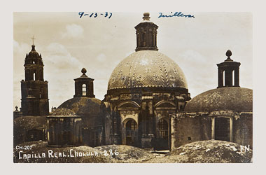 Foto - Postal Cholula, Puebla,Capilla Real,1937 aproximada