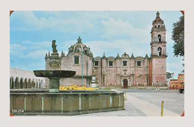 Foto - Postal Cholula, Puebla,Parroquia,1970 - 1980 aproximada