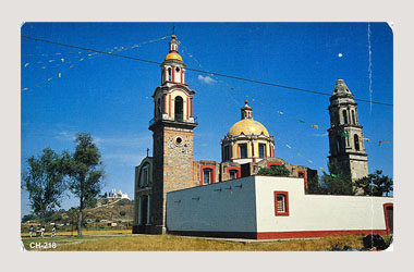 Foto - Postal Cholula, Puebla,Iglesia,1980 - 1990 aproximada