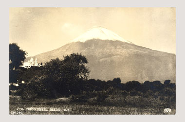 Foto - Postal Cholula, Puebla,Volcán Popocatépetl,No identificada