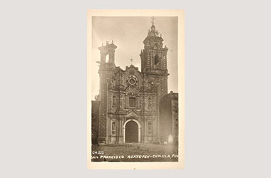 Foto - Postal San Francisco Acatepec, Cholula, Puebla,Iglesia de San Francisco Acatepec.,No identificada