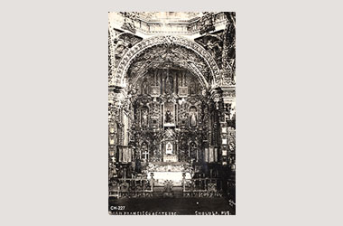 Foto - Postal San Francisco Acatepec, Cholula, Puebla,Iglesia de San Francisco Acatepec. Interior,No identificada