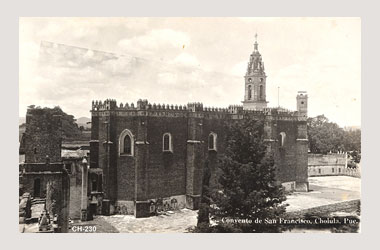 Foto - Postal Cholula, Puebla,Ex - Convento Franciscano de San Gabriel,No identificada