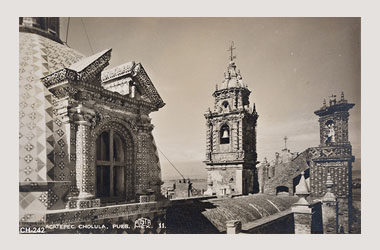 Foto - Postal San Francisco Acatepec, Cholula, Puebla,Iglesia de San Francisco Acatepec.,No identificada