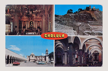 Foto - Postal Cholula, Puebla,Ciudad,1970 - 1980 aproximada