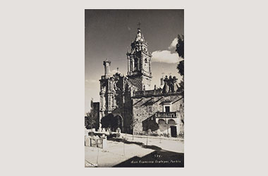 Foto - Postal San Francisco Acatepec, Cholula, Puebla,Iglesia de San Francisco Acatepec.,1947 aproximada