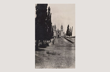 Foto - Postal Cholula, Puebla,Iglesia de Guadalupe,1931 aproximada