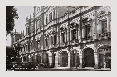 Foto - Postal Puebla, Puebla,Palacio Municipal,1940 - 1950 aproximada