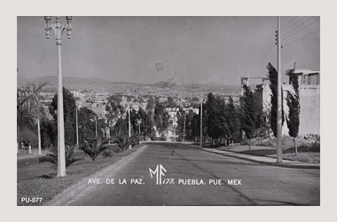 Foto - Postal Puebla, Puebla,Avenida de la Paz,1950 - 1960 aproximada