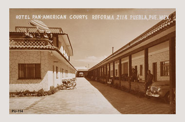 Foto - Postal Puebla, Puebla,Hotel Panamericano, Avenida Reforma #2114,1950 aproximada