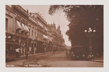 Foto - Postal Puebla, Puebla,Zócalo,1900 - 1910 aproximada