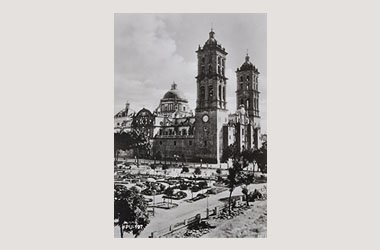 Foto - Postal Puebla, Puebla,Catedral,1870 aproximada