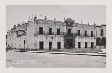 Foto - Postal Puebla, Puebla,Teatro Principal,1955 aproximada
