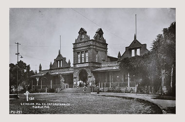 Foto - Postal Puebla, Puebla,Estación de ferrocarril,No identificada