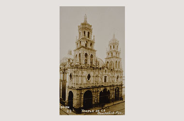 Foto - Postal Puebla, Puebla,Iglesia de La Compañía,1931 aproximada