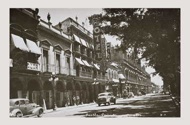 Foto - Postal Puebla, Puebla,Portal Morelos,1940 - 1950 aproximada