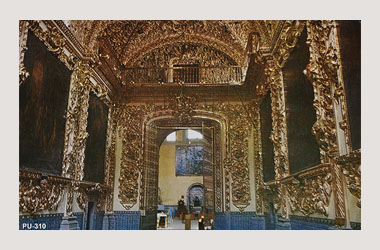 Foto - Postal Puebla, Puebla,Capilla del Rosario. Interior,No identificada