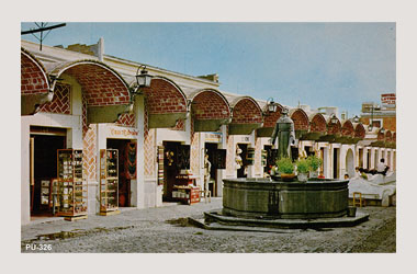 Foto - Postal Puebla, Puebla,Mercado El Parián,1970 - 1980 aproximada