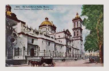 Foto - Postal Puebla, Puebla,Catedral,1910 aproximada