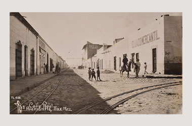Foto - Postal Huamantla, Tlaxcala,Calle Real,1930 - 1940 aproximada